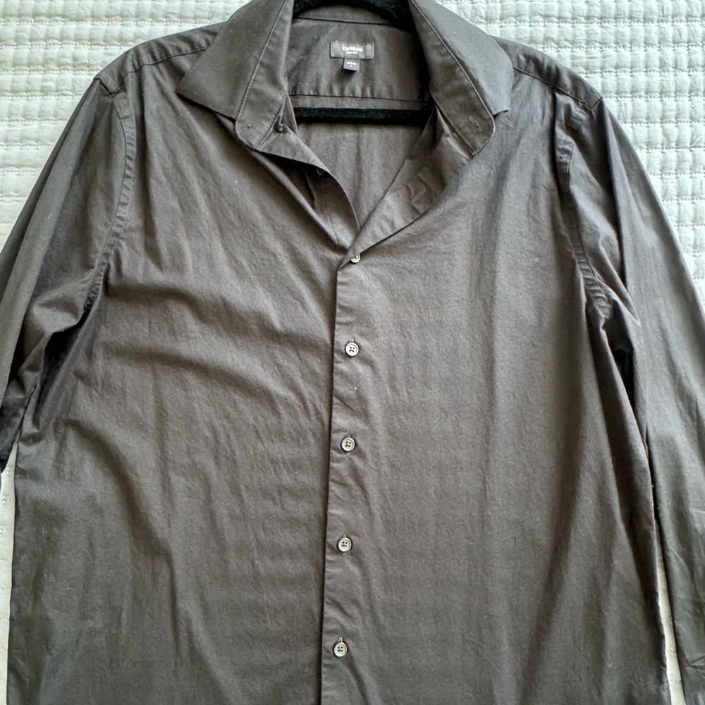 Express Men's Casual Button Down Shirt - Brown